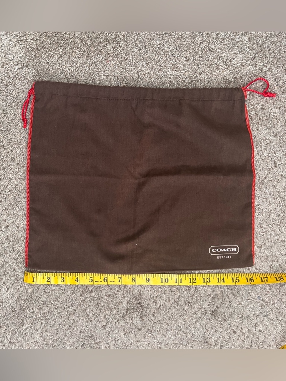 #9 Coach Burgundy Dust Bag with Red Trim and Logo